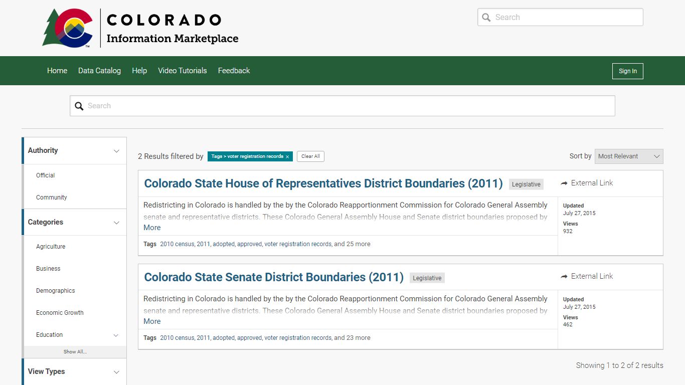 Tags > voter registration records - Colorado Information Marketplace